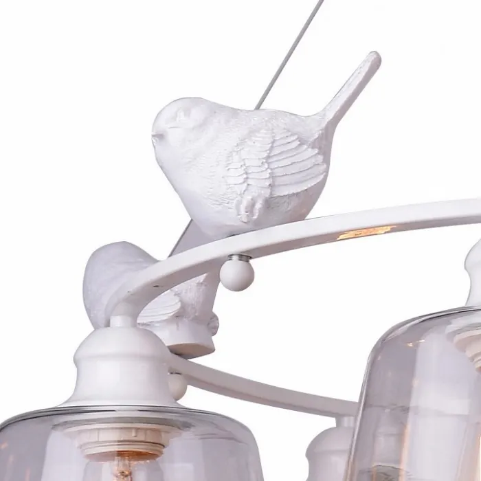 Подвесная люстра Arte Lamp Passero A4289LM-6WH Цвет арматуры белый Цвет плафонов прозрачный от ImperiumLoft
