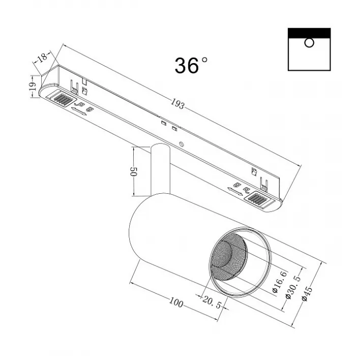 Светильник на штанге Maytoni Focus LED TR032-4-5W3K-M-DS-B от ImperiumLoft
