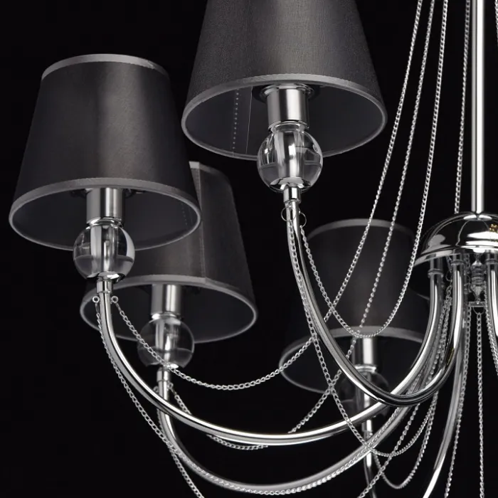 Люстра на штанге MW-Light Федерика 84 684010408 Цвет арматуры хром Цвет плафонов черный от ImperiumLoft