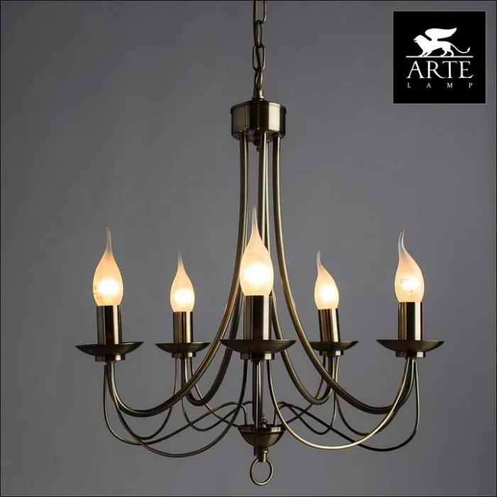 Подвесная люстра Arte Lamp Maypole A6300LM-5AB Цвет арматуры бронза Цвет плафонов прозрачный от ImperiumLoft