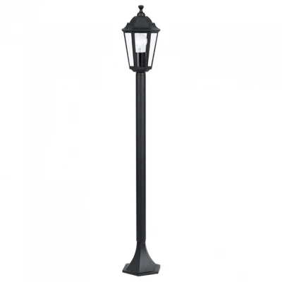 Наземный высокий светильник Eglo ПРОМО Laterna 4 22144 Цвет арматуры черный Цвет плафонов прозрачный