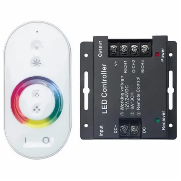 Контроллер-регулятор цвета RGB с пультом ДУ Gauss 201 201013288 Цвет арматуры белый Цвет плафонов белый