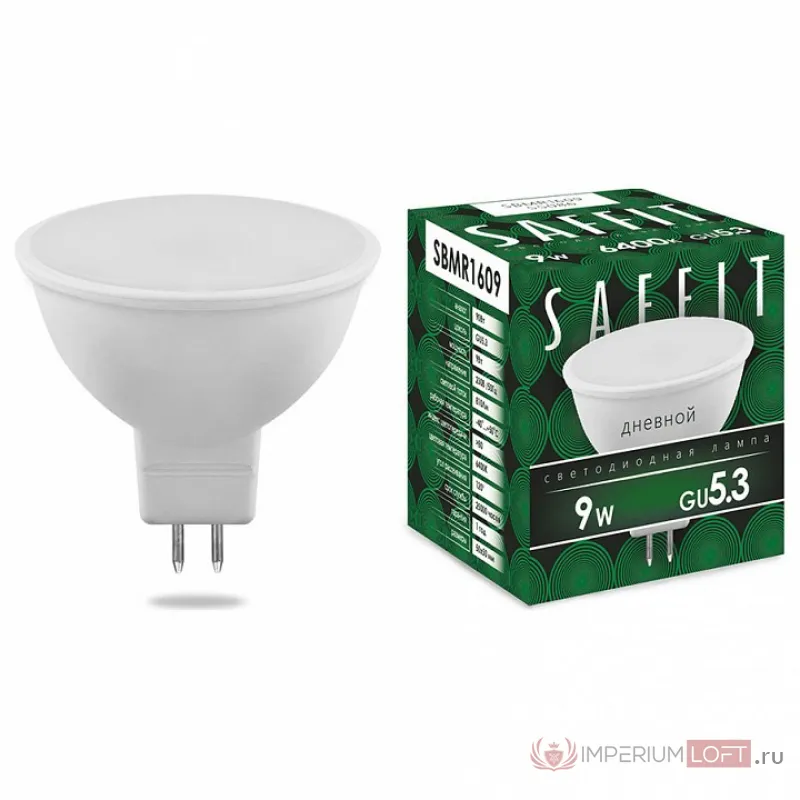 Лампа светодиодная Feron Saffit SBMR1609 GU5.3 9Вт 6400K 55086 Цвет арматуры белый Цвет плафонов белый от ImperiumLoft