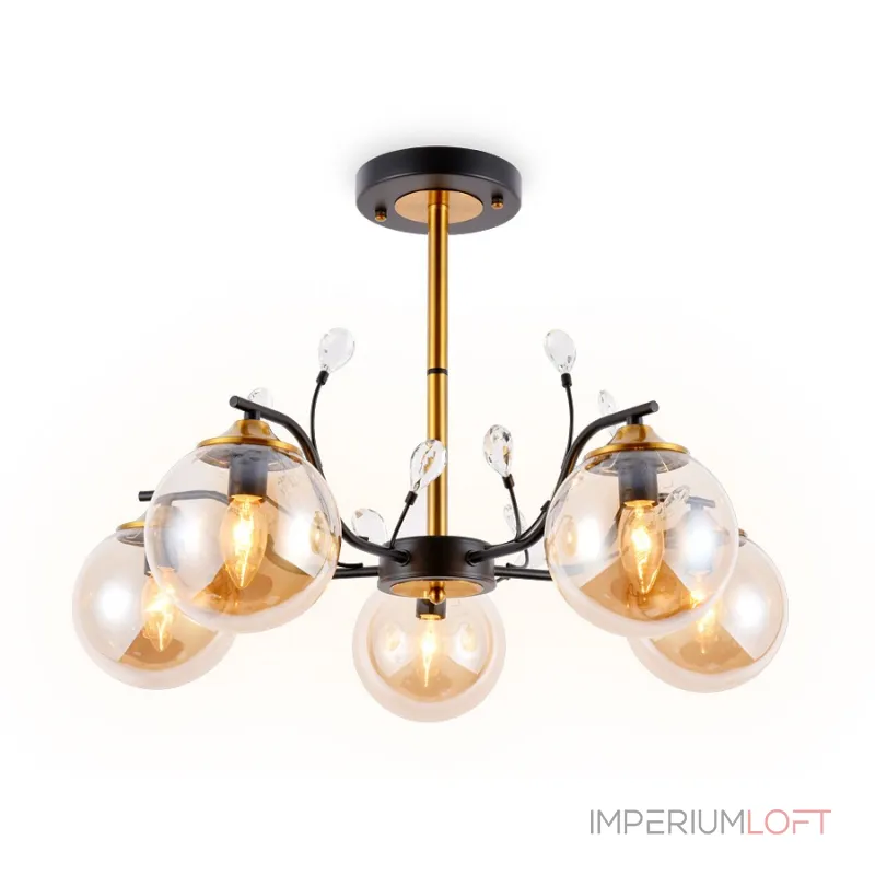 Люстра на штанге Ambrella Traditional 28 TR9072 Цвет плафонов янтарный Цвет арматуры черный