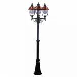 Фонарный столб Arte Lamp Barcelona A1486PA-3BK Цвет арматуры медь Цвет плафонов прозрачный