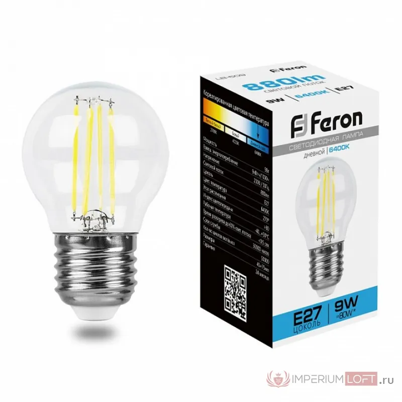 Лампа светодиодная Feron LB-509 E27 9Вт 6400K 38224 от ImperiumLoft