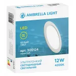 Встраиваемый светильник Ambrella Downlight 300124 Цвет арматуры белый Цвет плафонов белый