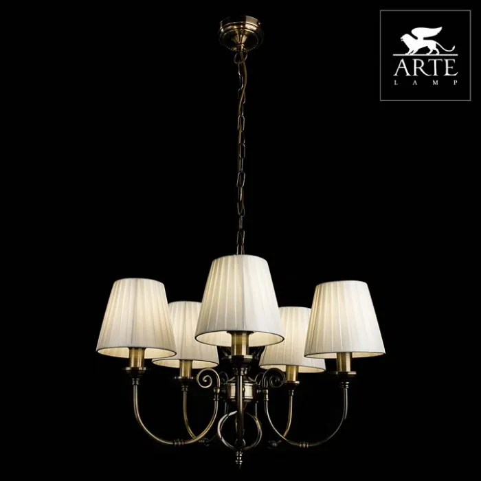 Подвесная люстра Arte Lamp Zanzibar A8390LM-5AB Цвет арматуры бронза Цвет плафонов белый от ImperiumLoft