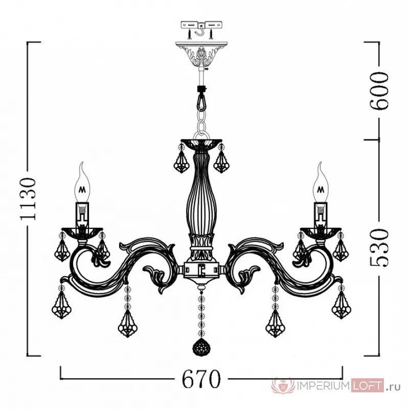 Подвесная люстра Maytoni Bronze 4 ARM245-06-W Цвет арматуры золото Цвет плафонов прозрачный от ImperiumLoft