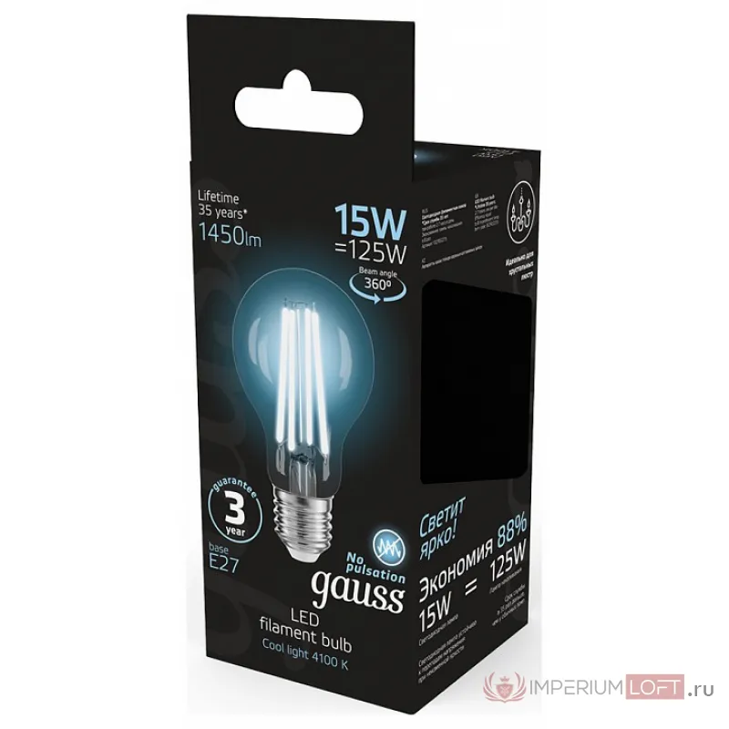 Лампа светодиодная Gauss Filament 102902215 от ImperiumLoft