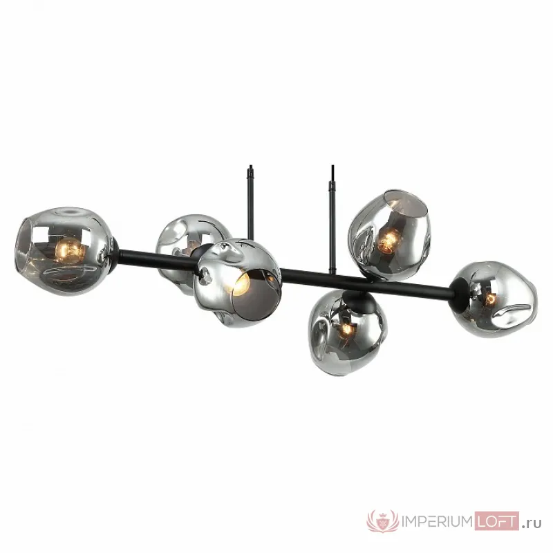 Подвесной светильник Favourite Traube 2361-6P Цвет плафонов серый Цвет арматуры черный от ImperiumLoft