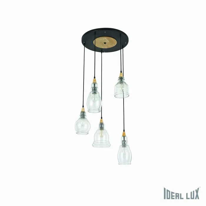 Подвесной светильник Ideal Lux Gretel GRETEL SP5 Цвет арматуры бронза Цвет плафонов прозрачный от ImperiumLoft