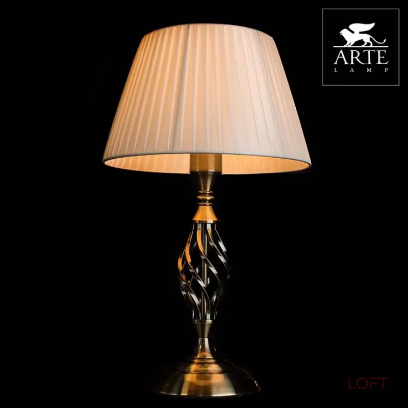 Настольная лампа декоративная Arte Lamp Zanzibar A8390LT-1AB Цвет арматуры бронза Цвет плафонов белый