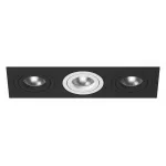 Встраиваемый светильник Lightstar Intero 16 triple quadro i537070607 Цвет арматуры черно-белый Цвет плафонов белый