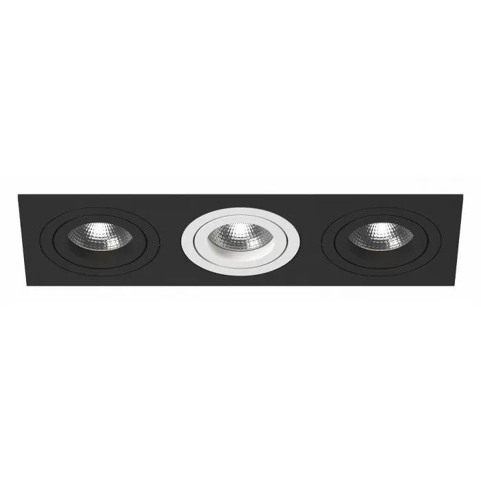 Встраиваемый светильник Lightstar Intero 16 triple quadro i537070607 Цвет арматуры черно-белый Цвет плафонов белый от ImperiumLoft