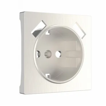 Накладка для розетки с заземлением и 2хUSB Werkel WL13-USB-CP (перламутровый рифленый) Цвет арматуры белый Цвет плафонов белый
