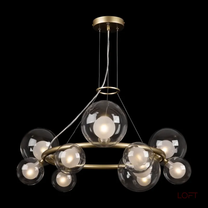 Подвесная люстра Freya Duo FR5139PL-10MG Цвет арматуры золото Цвет плафонов прозрачный от ImperiumLoft