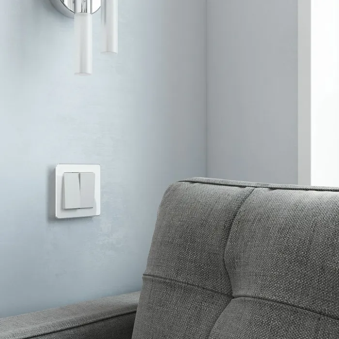 Выключатель двухклавишный без рамки Werkel Белые матовые W1120061 от ImperiumLoft