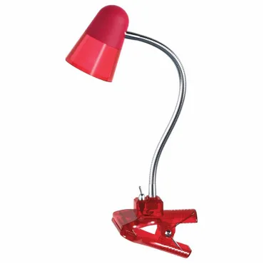 Настольная лампа офисная Horoz Electric Bilge HRZ00000715 Цвет арматуры хром Цвет плафонов красный