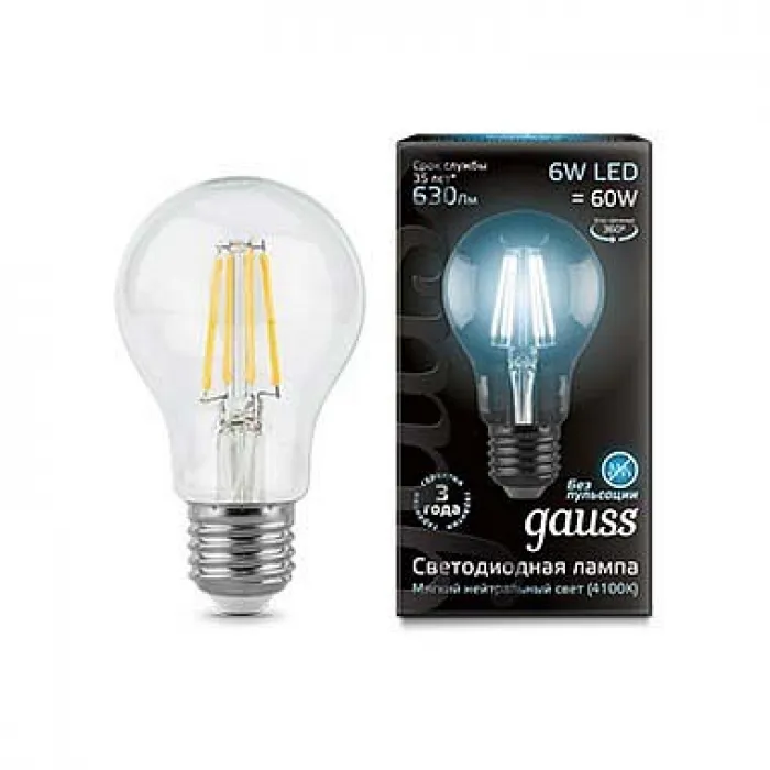 Лампа светодиодная Gauss 1028 E27 6Вт 4100K 102802206 от ImperiumLoft