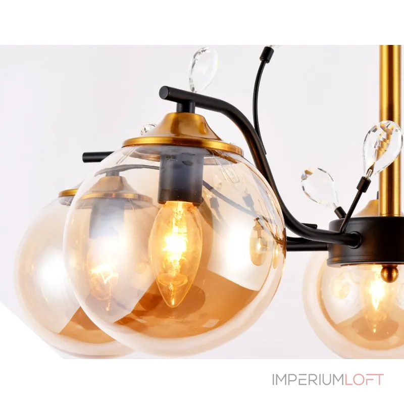 Люстра на штанге Ambrella Traditional 28 TR9072 Цвет плафонов янтарный Цвет арматуры черный