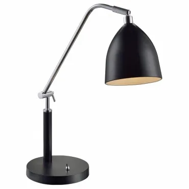 Настольная лампа офисная markslojd Fredrikshamn 105025 Цвет арматуры хром Цвет плафонов черный от ImperiumLoft