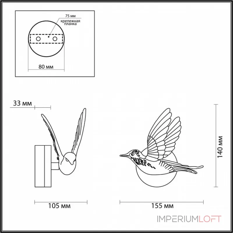 Бра светильник Odeon Light Colombella 4341/3WL от ImperiumLoft Бра светильник Odeon Light Colombella 4341/3WL от ImperiumLoft