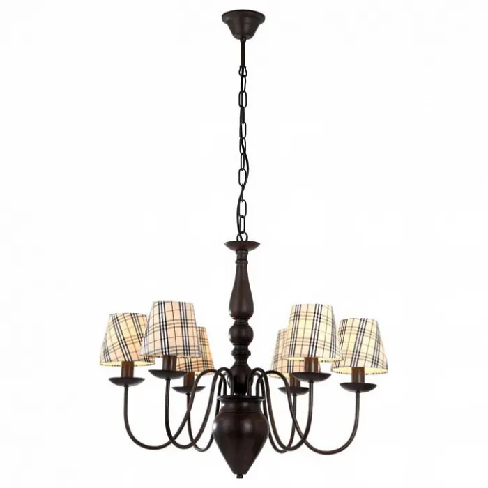 Подвесная люстра Arte Lamp Scotch A3090LM-6CK Цвет арматуры коричневый Цвет плафонов разноцветный от ImperiumLoft