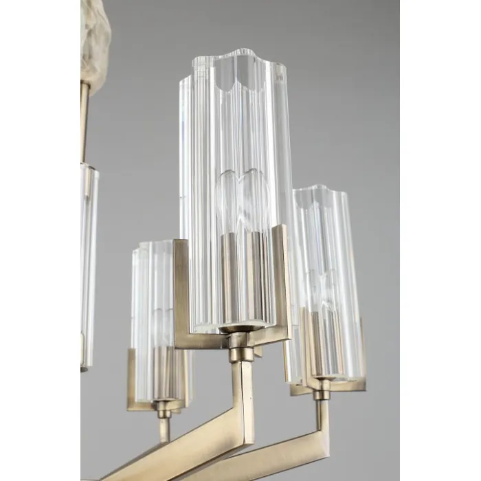 Подвесная люстра Omnilux Ledro OML-69903-06 Цвет арматуры бронза Цвет плафонов прозрачный от ImperiumLoft