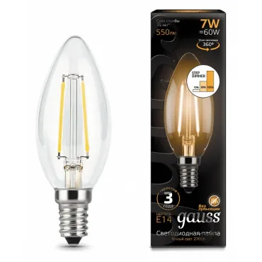 Лампа светодиодная Gauss LED Filament Candle E14 7Вт 2700K 103801107-S