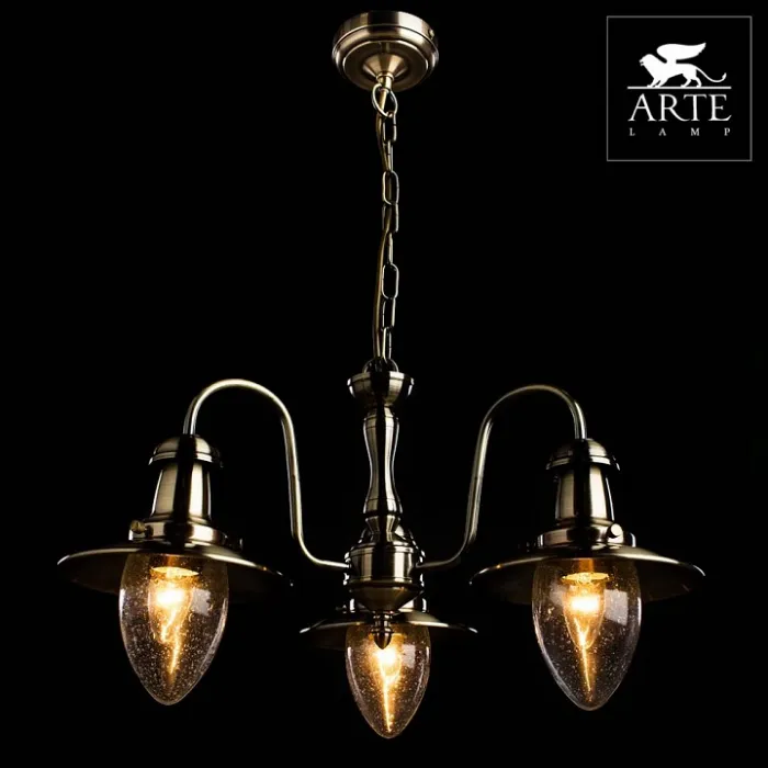 Подвесная люстра Arte Lamp Fisherman A5518LM-3AB Цвет арматуры бронза Цвет плафонов прозрачный от ImperiumLoft