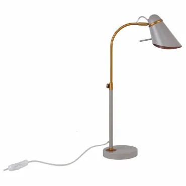 Настольная лампа офисная Favourite Lovato 2666-1T цвет арматуры латунь цвет плафонов серый