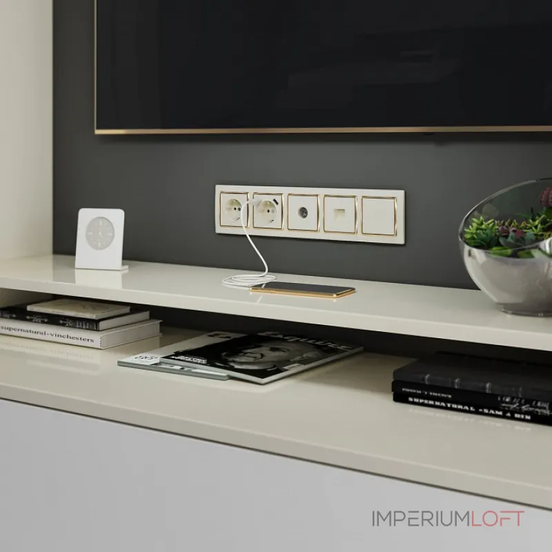 Розетка с заземлением без рамки Werkel Слоновая кость W1171003