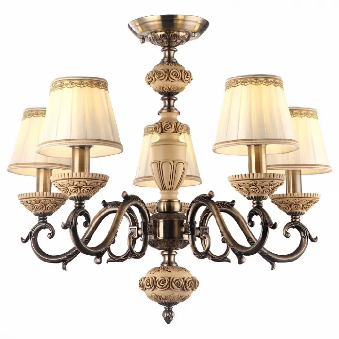 Люстра на штанге Arte Lamp Cherish A9575PL-5AB Цвет арматуры бронза Цвет плафонов белый от ImperiumLoft