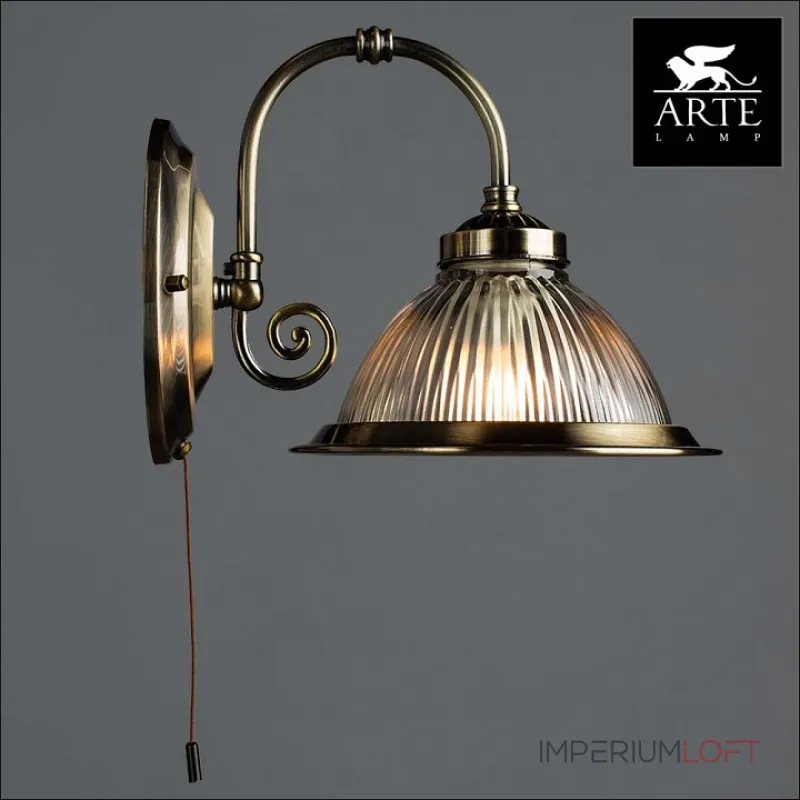 Бра Arte Lamp American Diner A9366AP-1AB Цвет арматуры бронза Цвет плафонов прозрачный