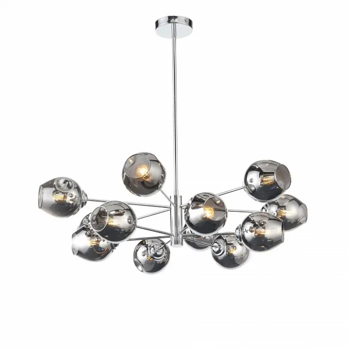 Люстра на штанге ST-Luce Fovia SL1500.103.12 Цвет арматуры хром Цвет плафонов серый от ImperiumLoft