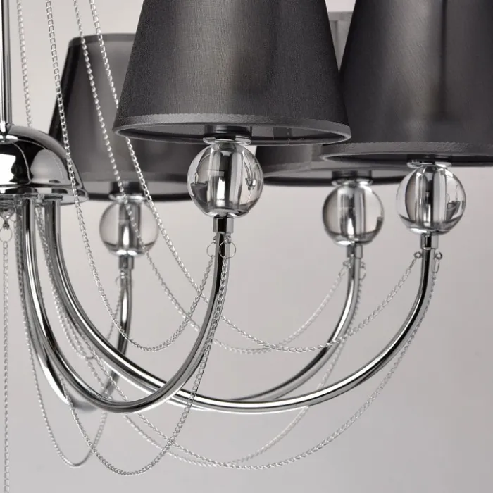 Люстра на штанге MW-Light Федерика 84 684010408 Цвет арматуры хром Цвет плафонов черный от ImperiumLoft