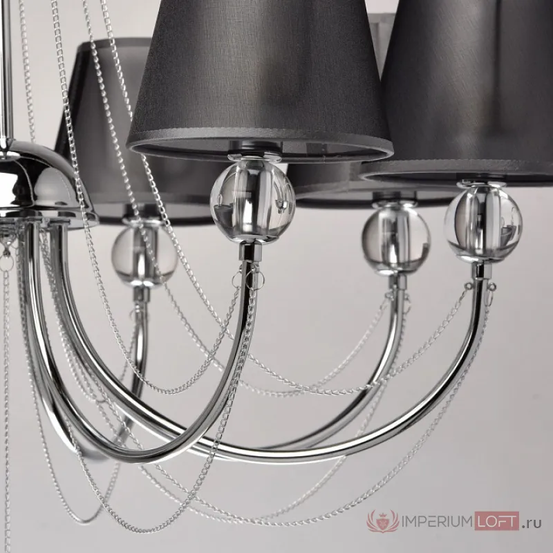Люстра на штанге MW-Light Федерика 84 684010408 Цвет арматуры хром Цвет плафонов черный от ImperiumLoft