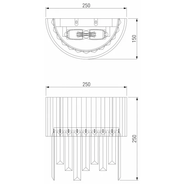 Накладной светильник Eurosvet Amantea 10122/2 хром/прозрачный хрусталь Strotskis (10106/2) от ImperiumLoft