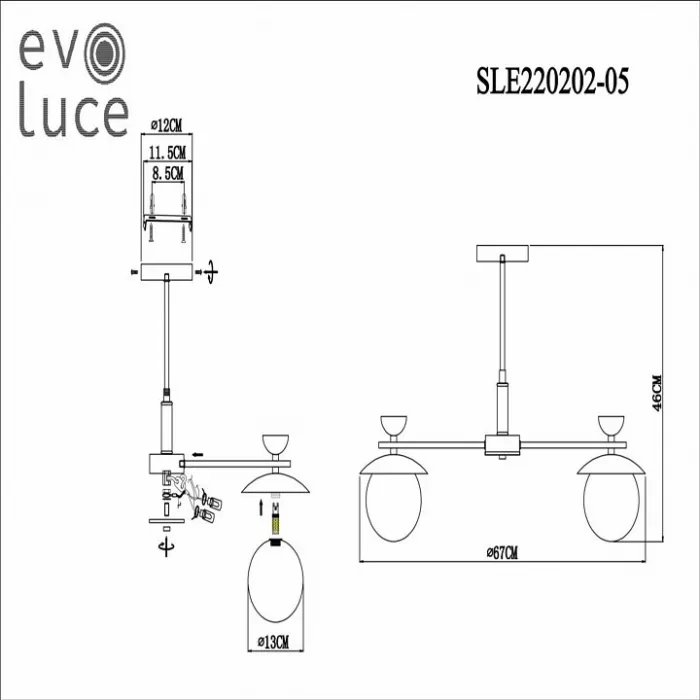 Люстра на штанге EVOLUCE Genova SLE220202-05 от ImperiumLoft