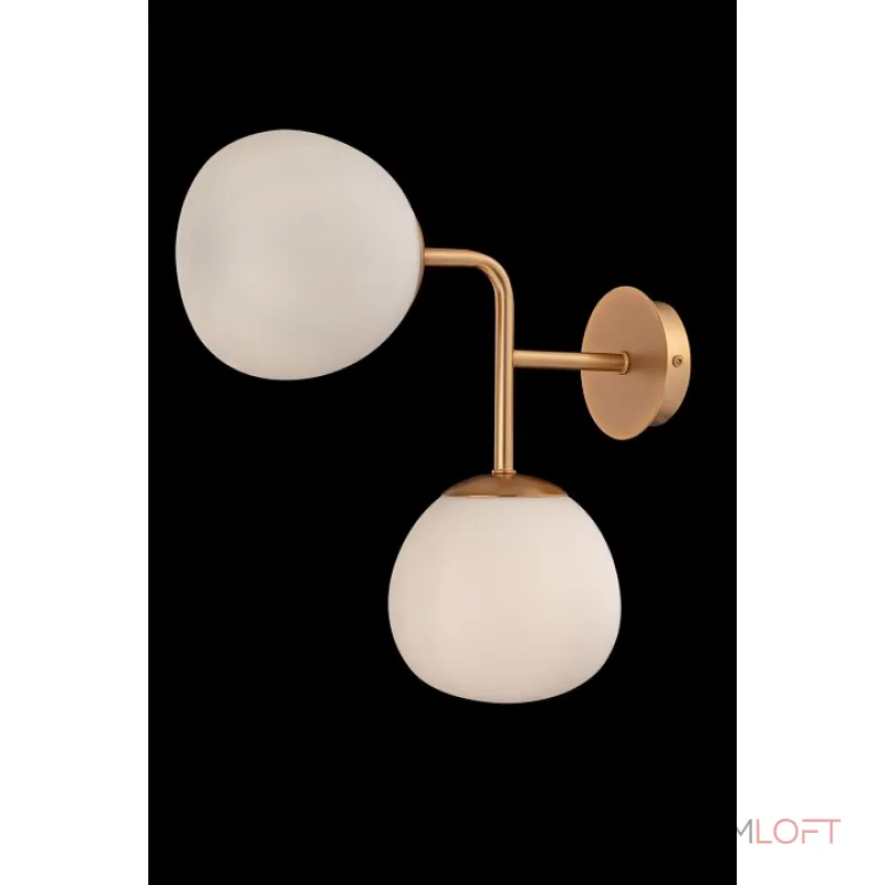 Бра Maytoni Erich MOD221-WL-02-G Цвет арматуры золото Цвет плафонов белый от ImperiumLoft
