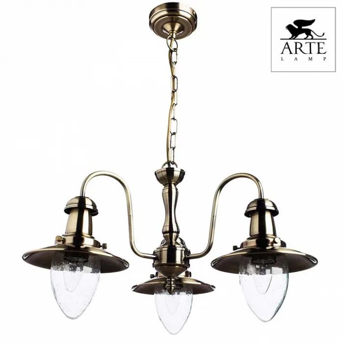 Подвесная люстра Arte Lamp Fisherman A5518LM-3AB Цвет арматуры бронза Цвет плафонов прозрачный от ImperiumLoft