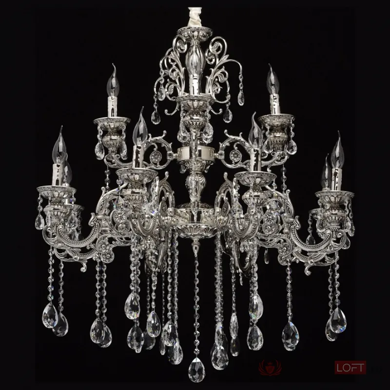 Подвесная люстра MW-Light Селена 10 482013812 Цвет арматуры серебро Цвет плафонов прозрачный от ImperiumLoft