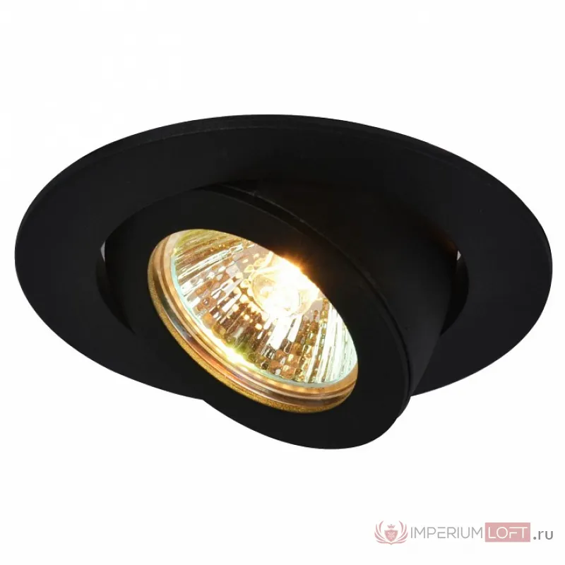 Встраиваемый светильник Arte Lamp Accento A4009PL-1BK Цвет арматуры черный Цвет плафонов белый от ImperiumLoft