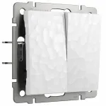 Выключатель проходной двухклавишный без рамки Werkel W1222001 (белый) Цвет арматуры белый