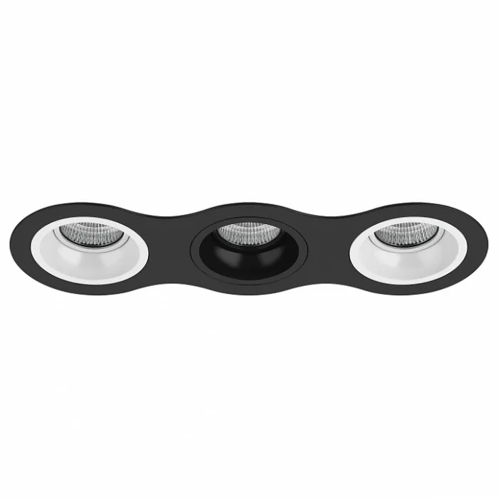Встраиваемый светильник Lightstar Domino D637060706 цвет арматуры черно-белый от ImperiumLoft