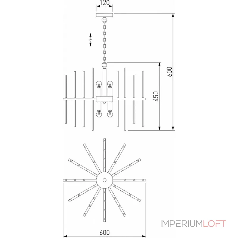 Подвесная люстра Bogate's Allure 356/6 356/6 латунь Подвесная люстра Bogate's Allure 356/6 356/6 латунь