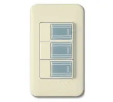 Выключатель трехклавишный Imex 70 Wide Delux Grey WSN 0123 Цвет арматуры коричневый