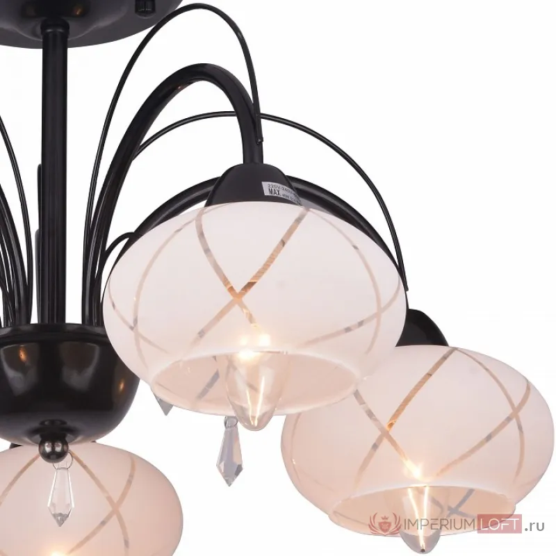 Люстра на штанге TopLight Roberta TL3700X-05BC Цвет арматуры черный Цвет плафонов белый от ImperiumLoft