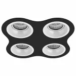 Встраиваемый светильник Lightstar Domino D64706060606 цвет арматуры черно-белый